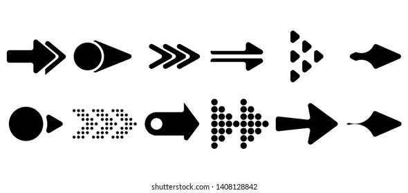 Set of vector arrows. Arrows Black vector on white background. Arrow vector icon. Arrow icon. Arrows Collection 