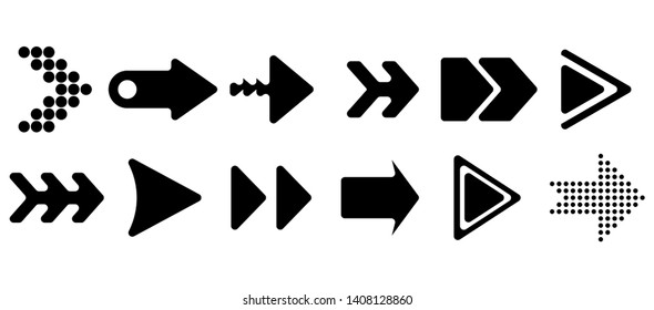 Set of vector arrows. Arrows Black vector on white background. Arrow vector icon. Arrow icon. Arrows Collection 