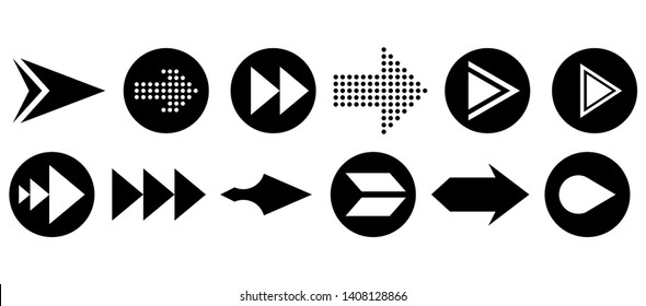 Set of vector arrows. Arrows Black vector on white background. Arrow vector icon. Arrow icon. Arrows Collection 