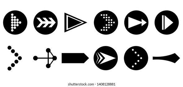 Set of vector arrows. Arrows Black vector on white background. Arrow vector icon. Arrow icon. Arrows Collection 