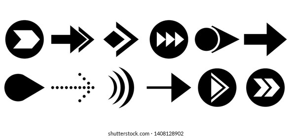 Set of vector arrows. Arrows Black vector on white background. Arrow vector icon. Arrow icon. Arrows Collection 
