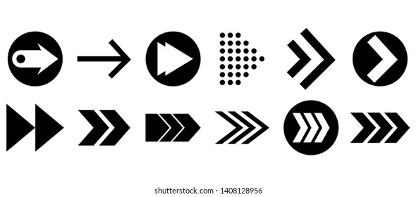 Set of vector arrows. Arrows Black vector on white background. Arrow vector icon. Arrow icon. Arrows Collection 