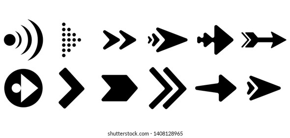 Set of vector arrows. Arrows Black vector on white background. Arrow vector icon. Arrow icon. Arrows Collection 