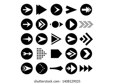 Set of vector arrows. Arrows Black vector on white background. Arrow vector icon. Arrow icon. Arrows Collection 