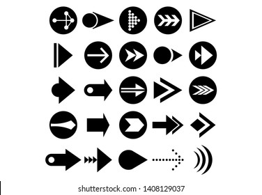Set of vector arrows. Arrows Black vector on white background. Arrow vector icon. Arrow icon. Arrows Collection 