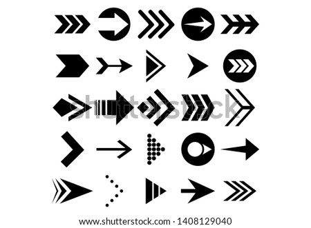 Set of vector arrows. Arrows Black vector on white background. Arrow vector icon. Arrow icon. Arrows Collection 