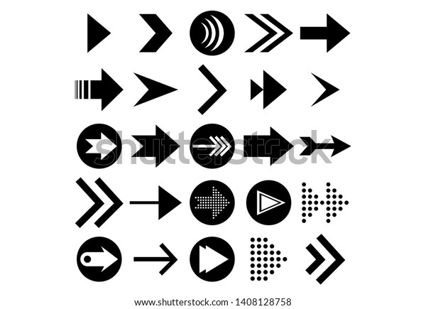 Set Vector Arrows Arrows Black Vector Stock Vector (Royalty Free ...