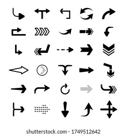 Set of vector arrows. Collection of concept arrows for web design, mobile apps, interface and more. Arrows Blacks on white background. Vector illustration EPS10.