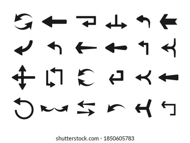 Set of vector arrows. Collection of concept arrows for web design, mobile apps, interface and more. Arrows Blacks on white background. Vector illustration EPS10.