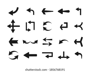 Set of vector arrows. Collection of concept arrows for web design, mobile apps, interface and more. Arrows Blacks on white background. Vector illustration EPS10.