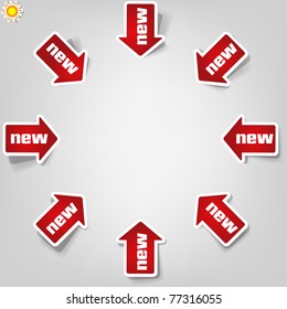 set of vector arrows with different shades