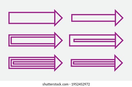 Set of vector arrows of different shapes 