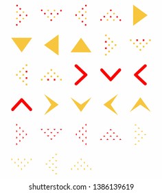 Set of vector arrows direction flat color icon. Arrows vector collection