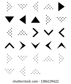 Set of vector arrows direction glyph black icon. Arrows vector collection icon