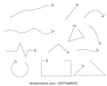 Set of vector arrows with dotted on white, transparent background
Vector set arrows eps