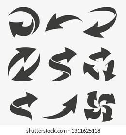 Set vector arrows elements for your design. Silhouette vector arrow. Vector illustration EPS.8 EPS.10