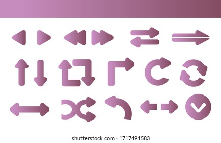 Set of Vector Arrows (Gradient:Violet)