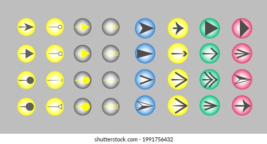 Set of vector arrows of new style. Vector arrow icon. Arrows vector illustration collection.
