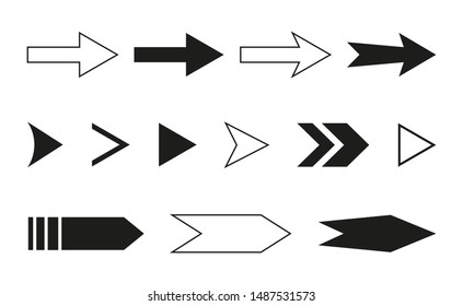 Set of vector arrows on white background.