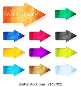Set of vector arrows with place for your text