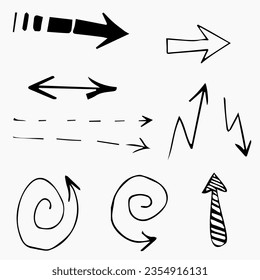 Set of vector arrows pointers isolated objects
