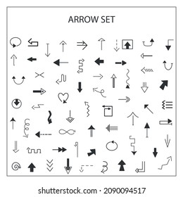 Set of vector arrows, pointers, signs, icons. Graphics for design.