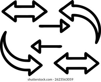 Conjunto de flechas de Vector. Conjunto de flechas de Vector de silueta