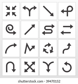 A set of vector arrows with slightly rounded corners.