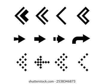 set of vector arrows symbol vector on transparent background
