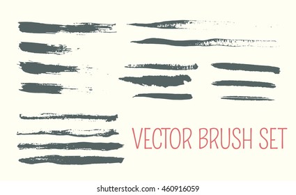 Set of vector art brushes. Hand drawn custom brushes with rough edges.