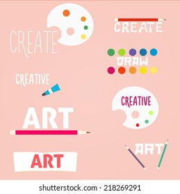 Set of  vector art logo