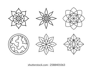 set of vector art mandala