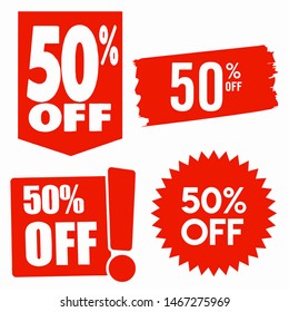 Set Vector Art For Promo Your Product Selling Discount Up To 50% OFF Download