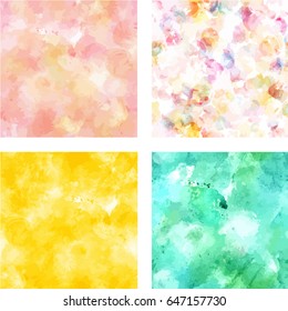 Set of vector artistic background textures in pink, golden yellow, and teal blue. A collection of festive frames for birthday cards or wedding invitations