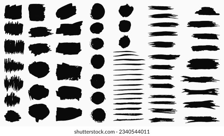 Set of vector artistic black brushes