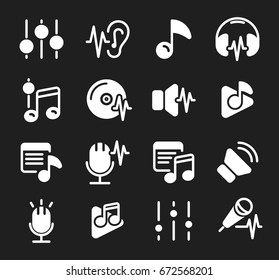 Set of vector audio scales.