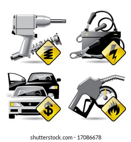 Set of vector automobile service and repair related icons 2