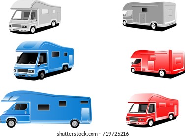 Set of vector automobiles isolated on white