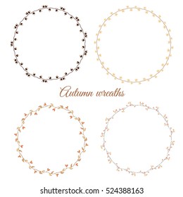 Set of vector autumn wreaths