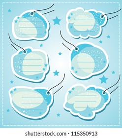set vector baby boy blank tags