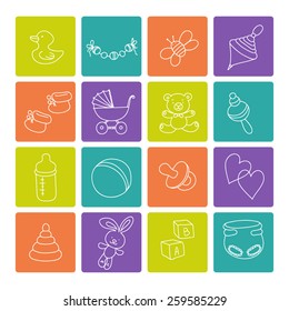 Set of vector baby icon.