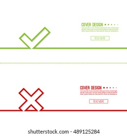 Set vector background with check marks.