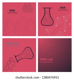 Set of Vector Background - DNA Strands coming out of a Test Tube. Creative Concept for showing Biotechnology,Innovation, Invention, Bio-Science, Clone and many other ideas.