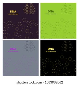 Set of Vector Background - DNA Strands coming out of a Test Tube. Creative Concept for showing Biotechnology,Innovation, Invention, Bio-Science, Clone and many other ideas.