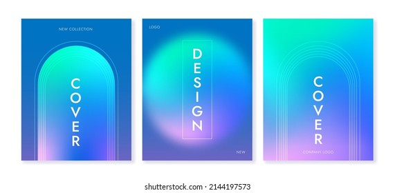 Set of vector background templates with gradient shapes and line design. For covers, social media, branding and other projects. Just add your title and description.
