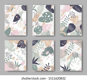 Set of vector backgrounds with abstract ornament