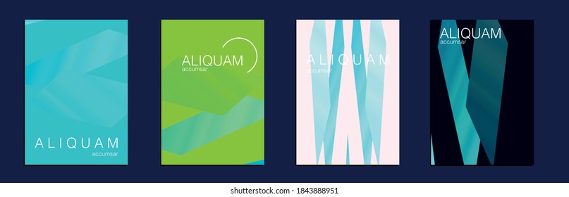 Set of Vector Backgrounds for Business Flyers. Liquid Texture for Foil Label. Vintage Cosmic Design. Fluid Minimal Cover. Metallic Gold Blue 1990 Paper Gradient Backdrop. Luxury Abstract Brochure.