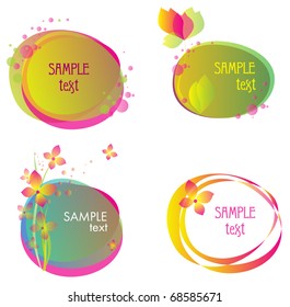 Set of vector backgrounds with flowers
