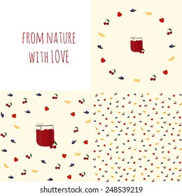 Set of vector backgrounds with jam for your  design