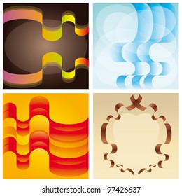 set of vector backgrounds with ribbons